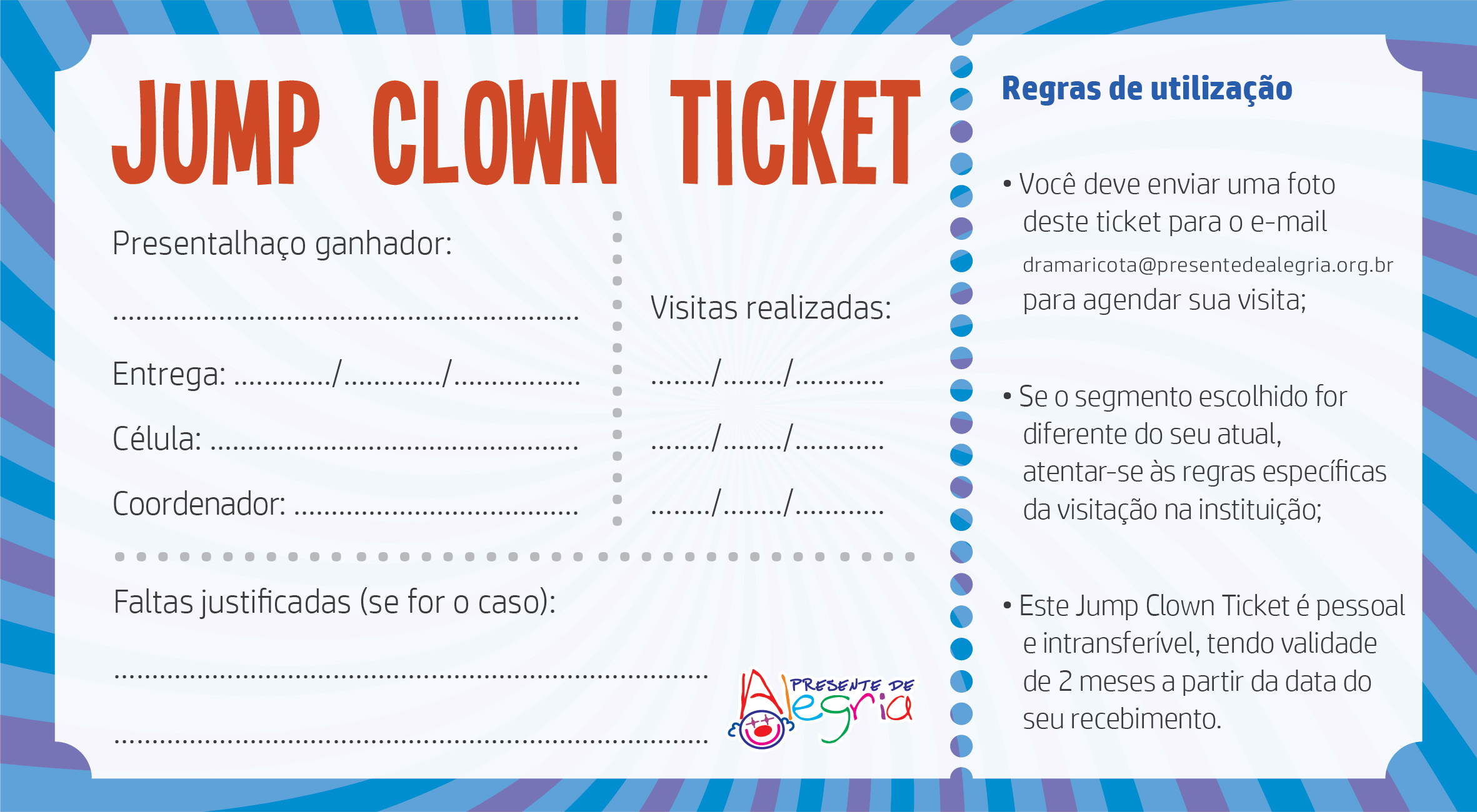 Jump Clown Ticket - Presente de Alegria